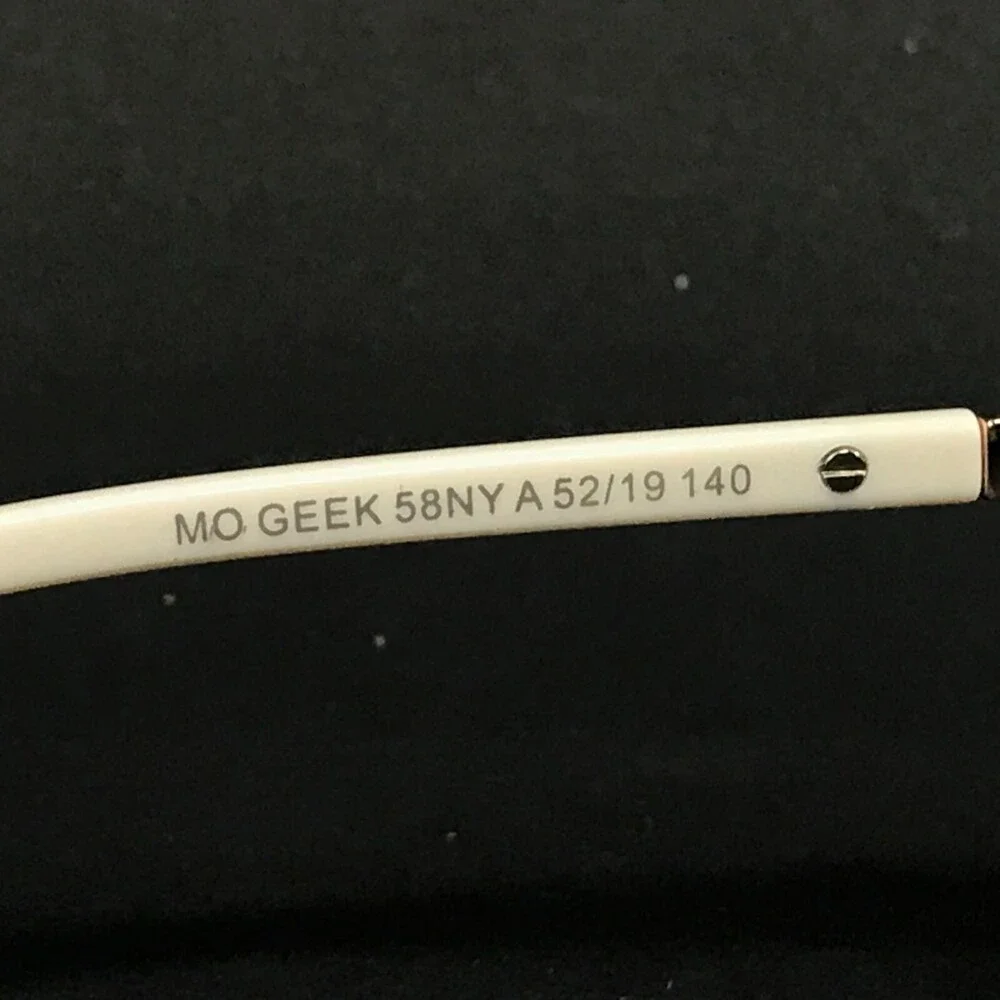 MO Eyewear Eyeglasses Frames GEEK 58NY A Ivory Gold Cat Eye Full Rim 52-19-140